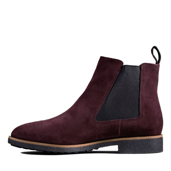 Clarks Womens Griffin Plaza Ankle Boots Burgundy | UK-9625037